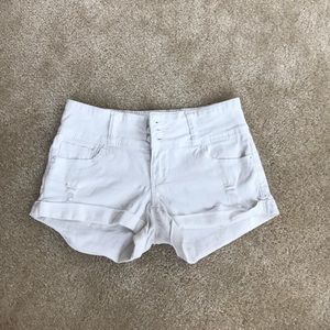 Guess white denim shorts